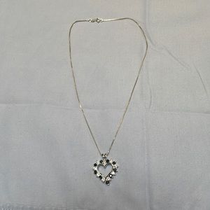 Sapphire & diamond heart necklace